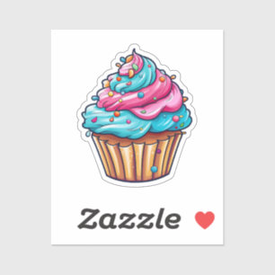 Cartoon cupcake sticker