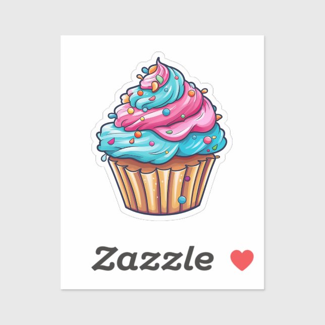 Cartoon cupcake sticker (Sheet)
