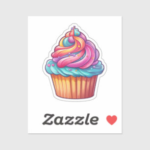 Cartoon cupcake sticker