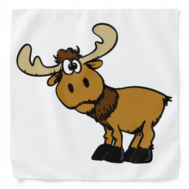 Cartoon Curious moose | choose background color Bandana (Front)