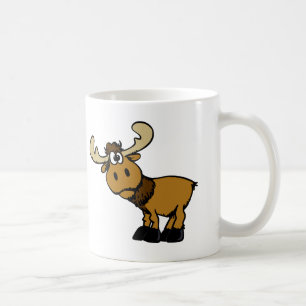 Cartoon Curious moose choose background color Coffee Mug