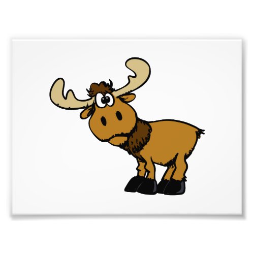 Cartoon Curious moose  choose background color Photo Print