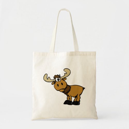 Cartoon Curious moose  choose background color Tote Bag