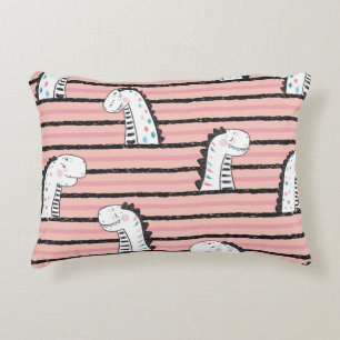 Cartoon Cute Dinosaurs vintage Seamless pattern. C Accent Pillow