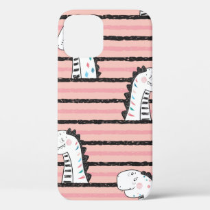 Cartoon Cute Dinosaurs vintage Seamless pattern. C iPhone 12 Case