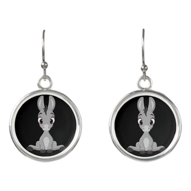 Cartoon Cute Donkey Earrings (Front)