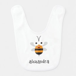 Cartoon Cute Funny Honey Bee Girl  Baby Bib