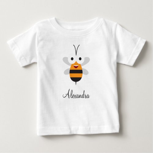 Cartoon Cute Funny Honey Bee Girl  Baby T_Shirt