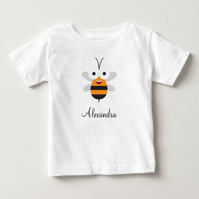 Cartoon Cute Funny Honey Bee Girl  Baby T-Shirt (Front)
