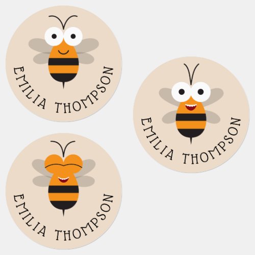 Cartoon Cute Funny Honey Bee Multipurpose Labels