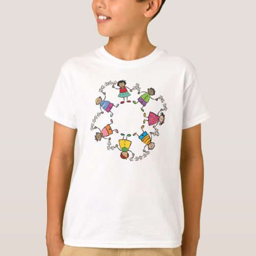 Cartoon Cute Happy Kids Friends Around The World T_Shirt