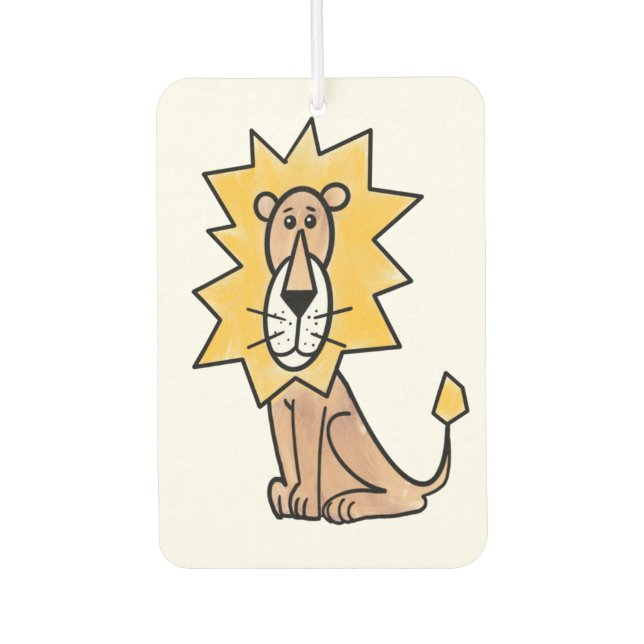 cartoon cute lion kids retro safari jungle animal  air freshener (Front)