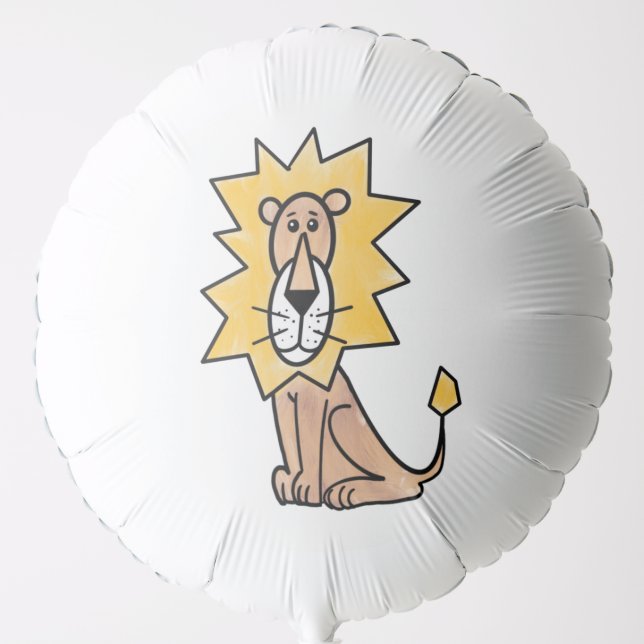 cartoon cute lion kids retro safari jungle animal  balloon (Front)