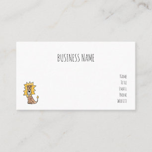 cartoon cute lion kids retro safari jungle animal business card