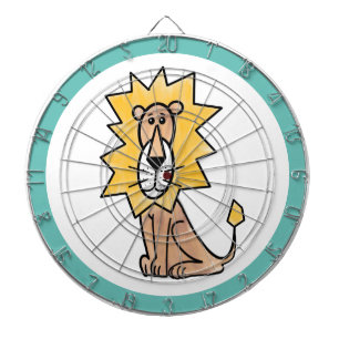 cartoon cute lion kids retro safari jungle animal dart board