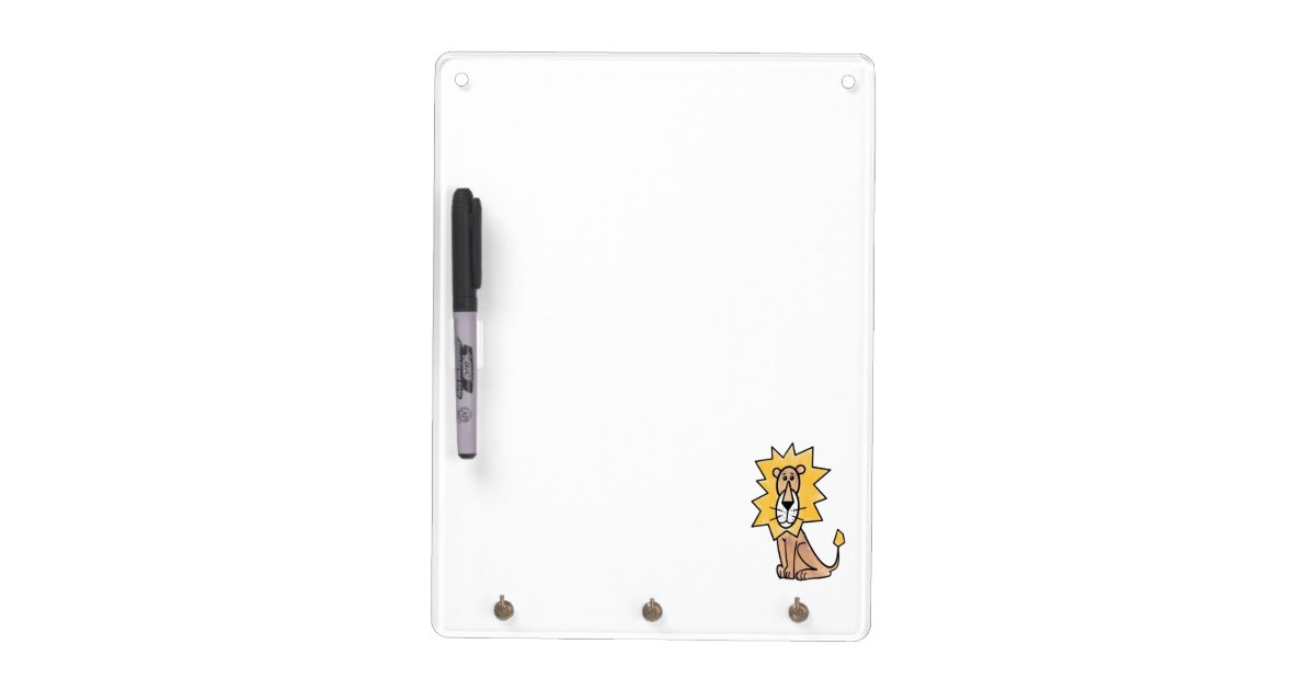 cartoon cute lion kids retro safari jungle animal dry erase board | Zazzle