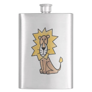 cartoon cute lion kids retro safari jungle animal flask