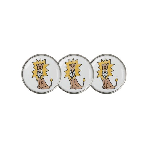 cartoon cute lion kids retro safari jungle animal  golf ball marker