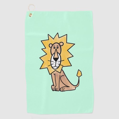 cartoon cute lion kids retro safari jungle animal  golf towel