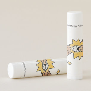 cartoon cute lion kids retro safari jungle animal lip balm