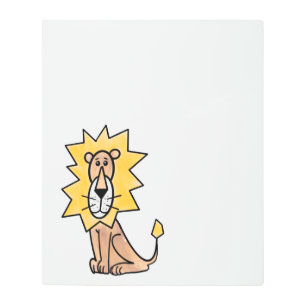 cartoon cute lion kids retro safari jungle animal  metal print