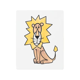 cartoon cute lion kids retro safari jungle animal  metal print