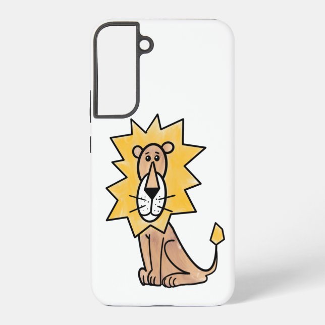 cartoon cute lion kids retro safari jungle animal  samsung galaxy case (Back)