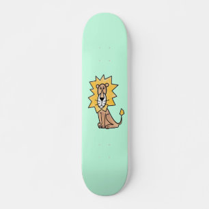 cartoon cute lion kids retro safari jungle animal skateboard