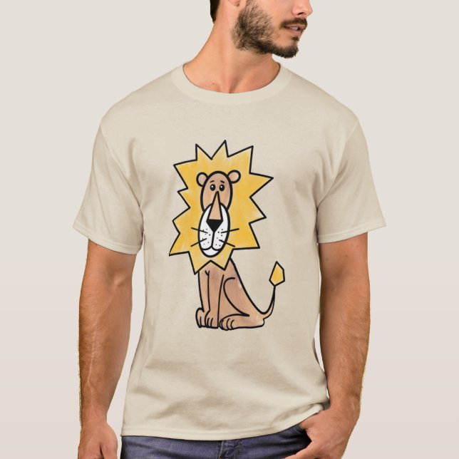 cartoon cute lion kids retro safari jungle animal  T-Shirt (Front)