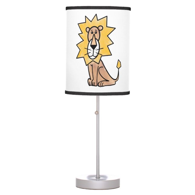 cartoon cute lion kids retro safari jungle animal  table lamp (Front)