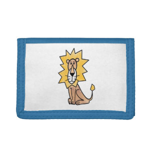 cartoon cute lion kids retro safari jungle animal tri-fold wallet