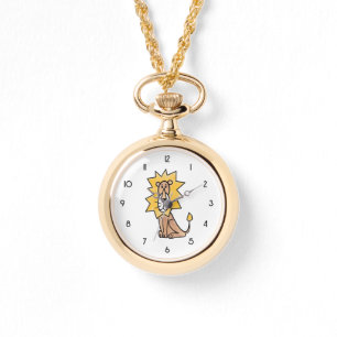 cartoon cute lion kids retro safari jungle animal  watch