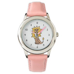 cartoon cute lion kids retro safari jungle animal watch