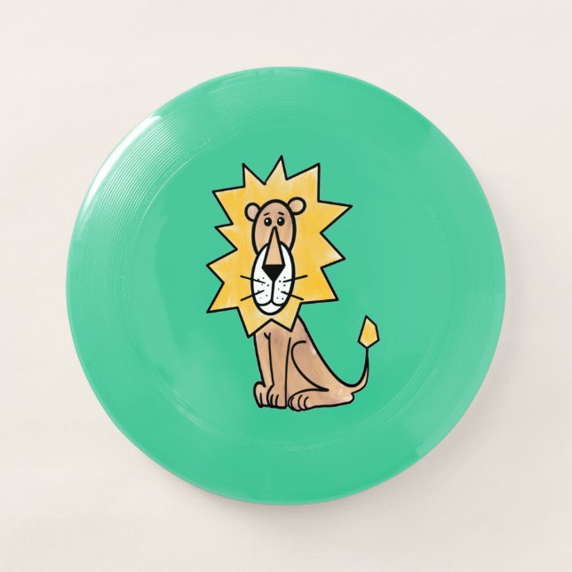 cartoon cute lion kids retro safari jungle animal  Wham-O frisbee (Front)