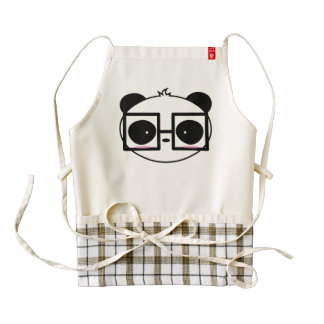 Cartoon Cute Panda Face With Framed Glasses Zazzle HEART Apron