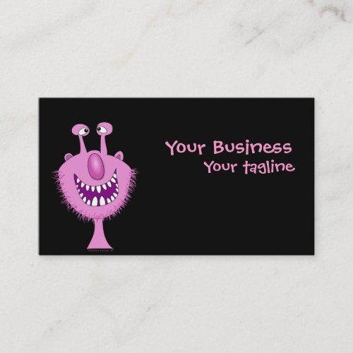 Cartoon Cute Pink Monster Business Cards Template