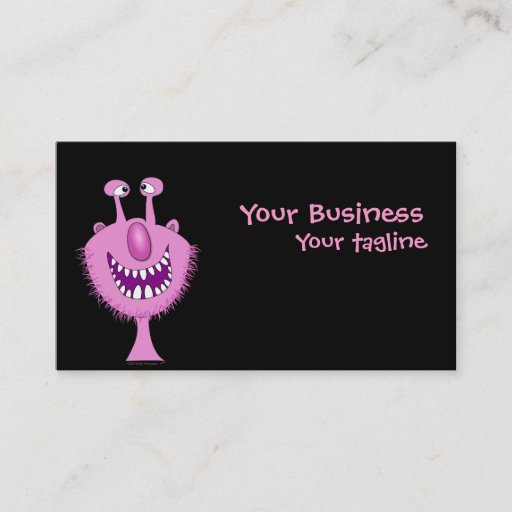 Customizable Cartoon Cute Pink Monster Business Cards Template
