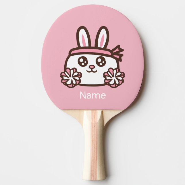 Cartoon cute rabbit ping pong paddle (Front)