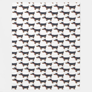 Cartoon Dachshund Dog Fleece Blanket