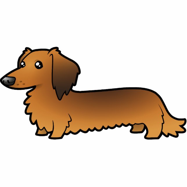 Cartoon Dachshund (longhair) Cutout (Front)