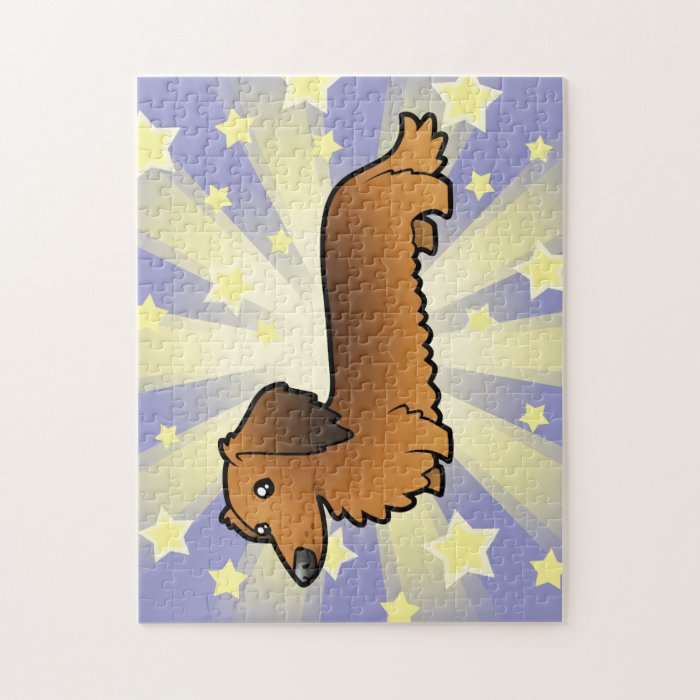 Cartoon Dachshund (longhair) Jigsaw Puzzles