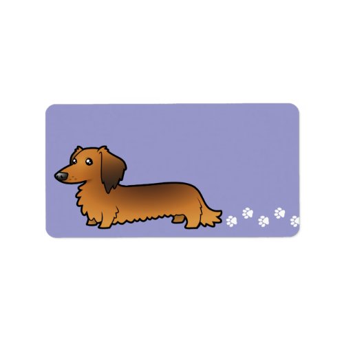 Cartoon Dachshund longhair Label