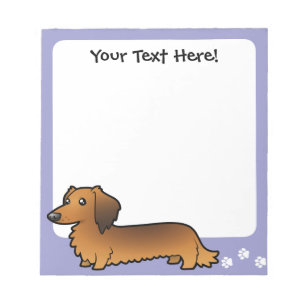 Cartoon Dachshund (longhair) Notepad