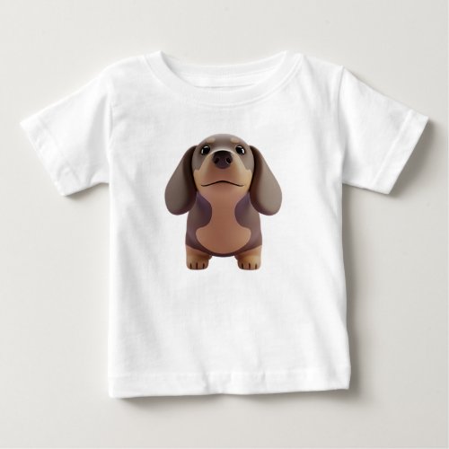 Cartoon Dachshund Puppy Character Baby T-Shirt