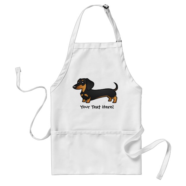 Cartoon Dachshund (smooth coat) Adult Apron (Front)