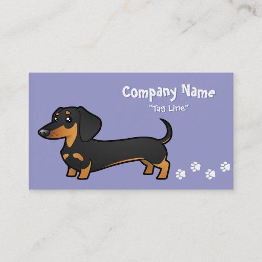 Customizable Cartoon Dachshund (smooth coat) Business Card