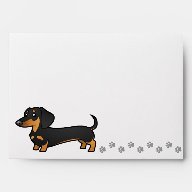 Cartoon Dachshund (smooth coat) Envelope (Front)