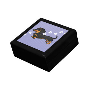 Cartoon Dachshund (smooth coat) Keepsake Box