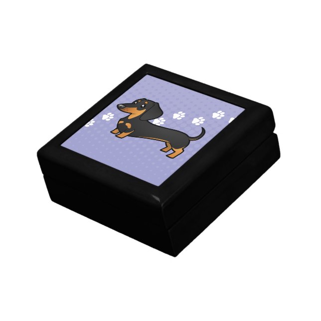 Cartoon Dachshund (smooth coat) Keepsake Box (Side)