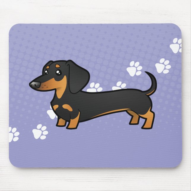 Cartoon Dachshund (smooth coat) Mouse Pad (Front)